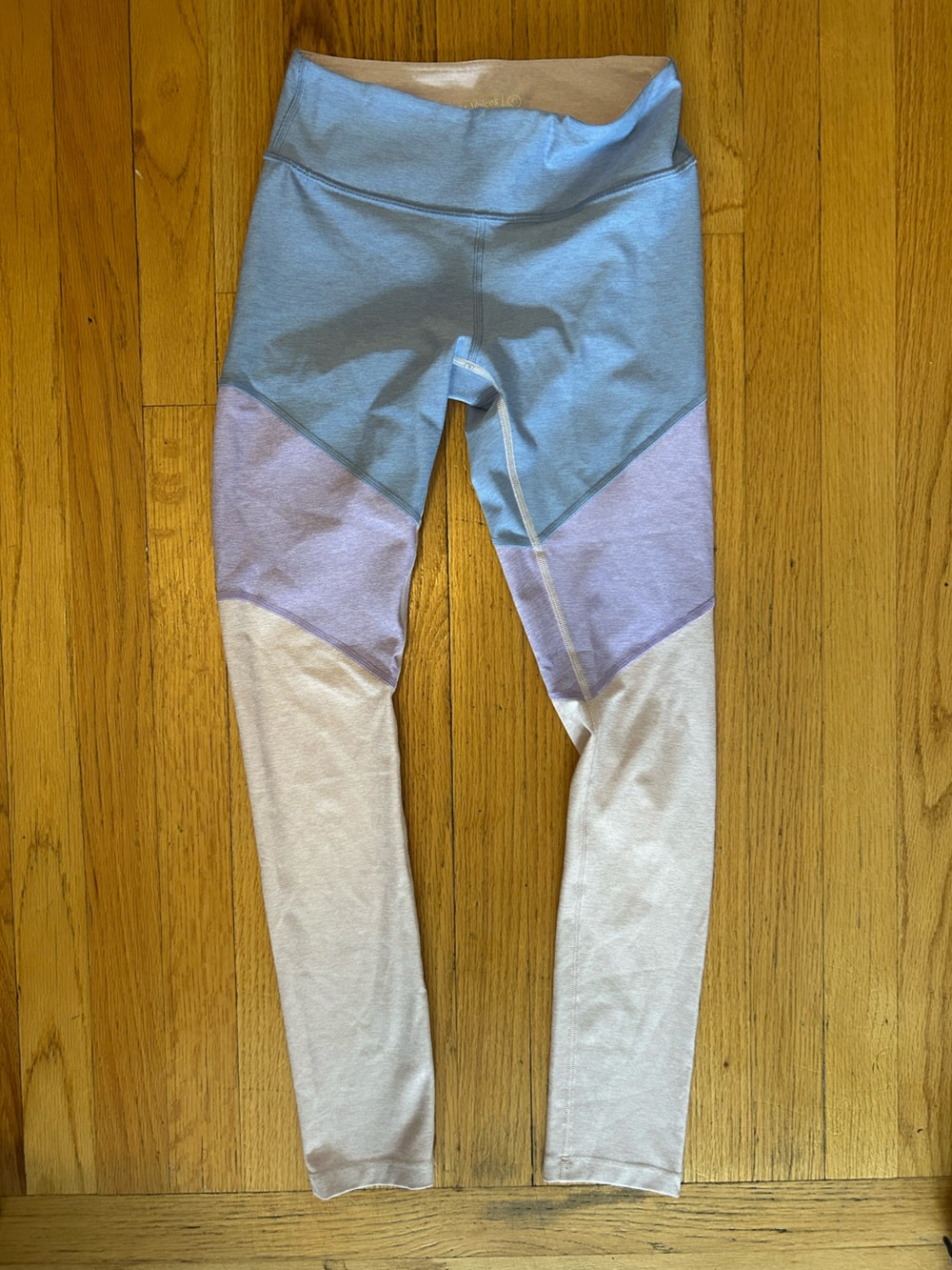 Outdoor voices Colorblock Performance Leggings - Blue, Lavender & Cream
